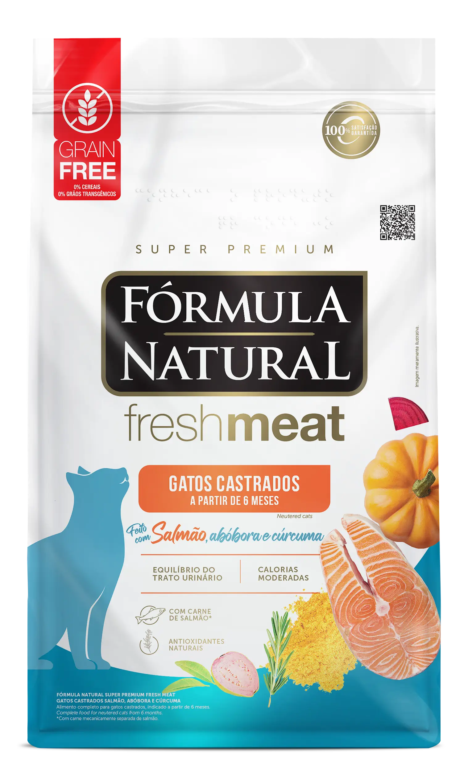 Fórmula Natural Fresh Meat - Castrados - Salmão, Abóbora e Cúrcuma