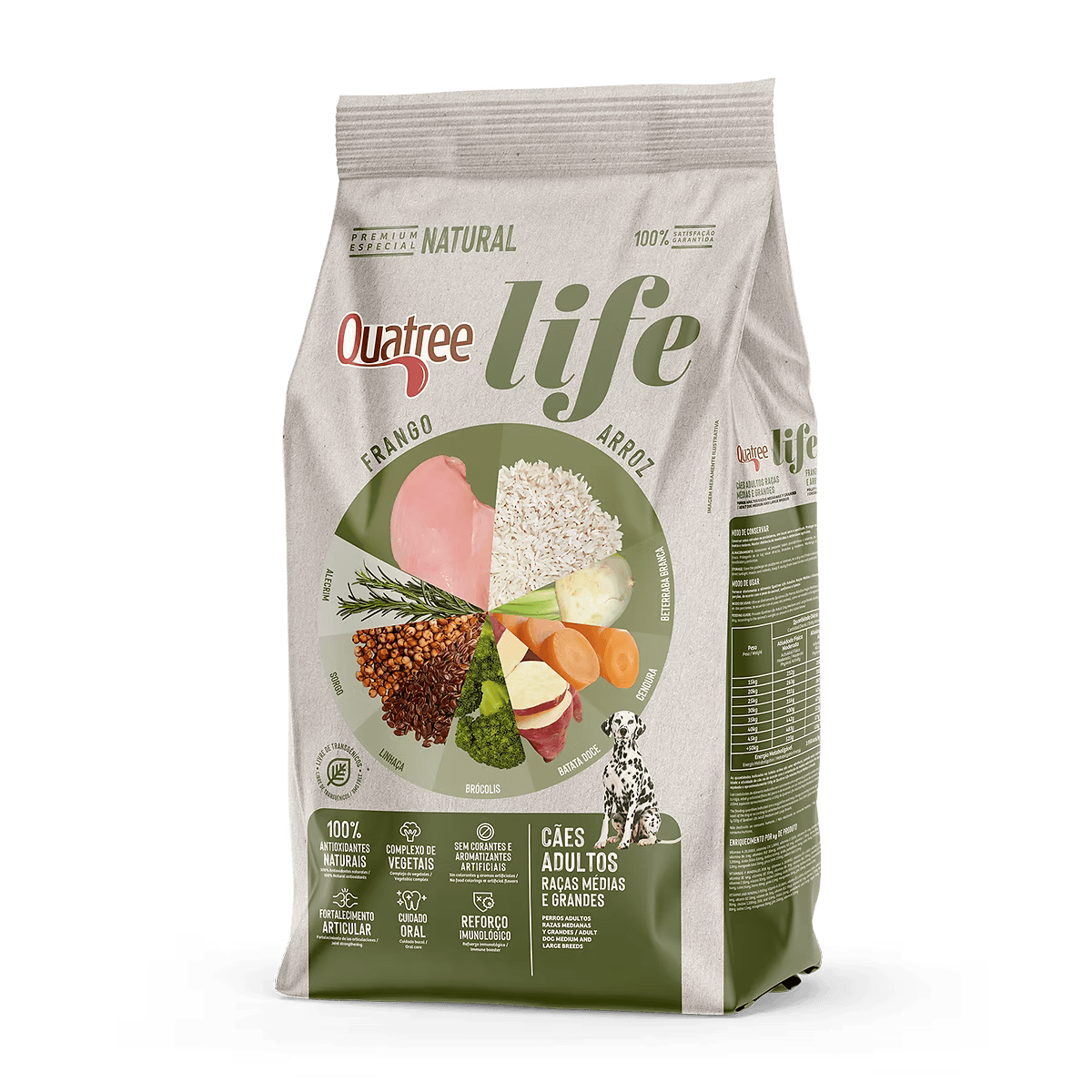 Quatree Life Adultos Portes Médios e Grandes - Frango e Arroz