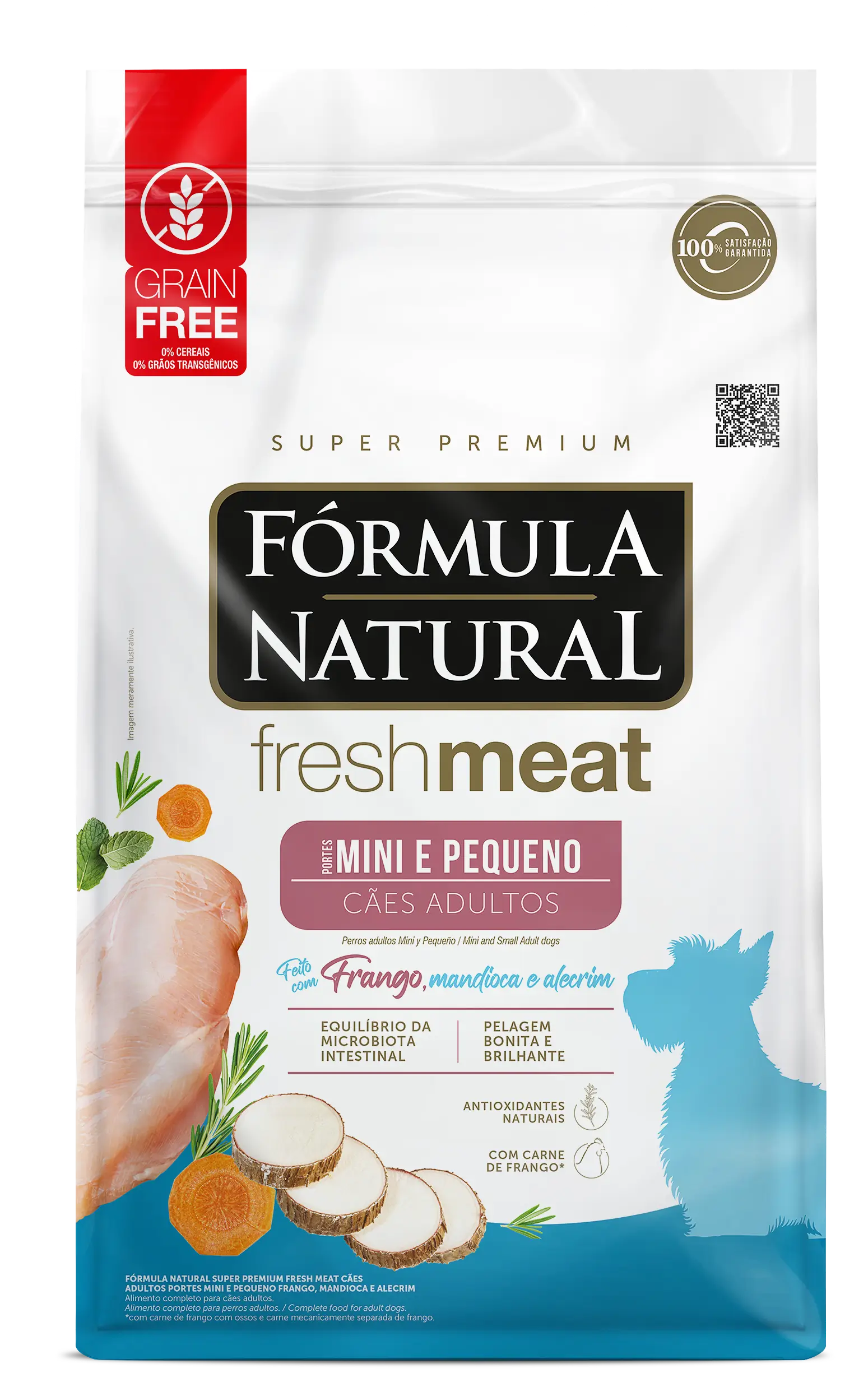 Fórmula Natural Fresh Meat Adultos Portes Pequeno - Frango, Mandioca e Alecrim