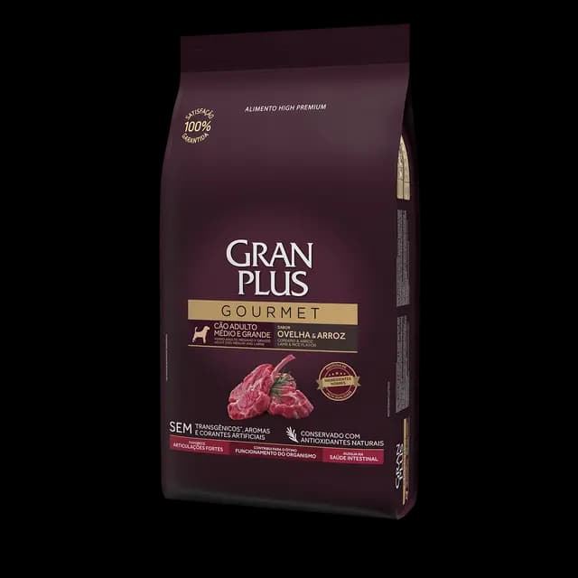 GranPlus Gourmet Adultos Portes Médio e Grande - Ovelha e Arroz