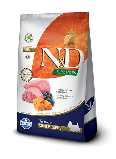 N&D Pumpkin Adultos Portes Pequeno - Cordeiro, abóbora e blueberry