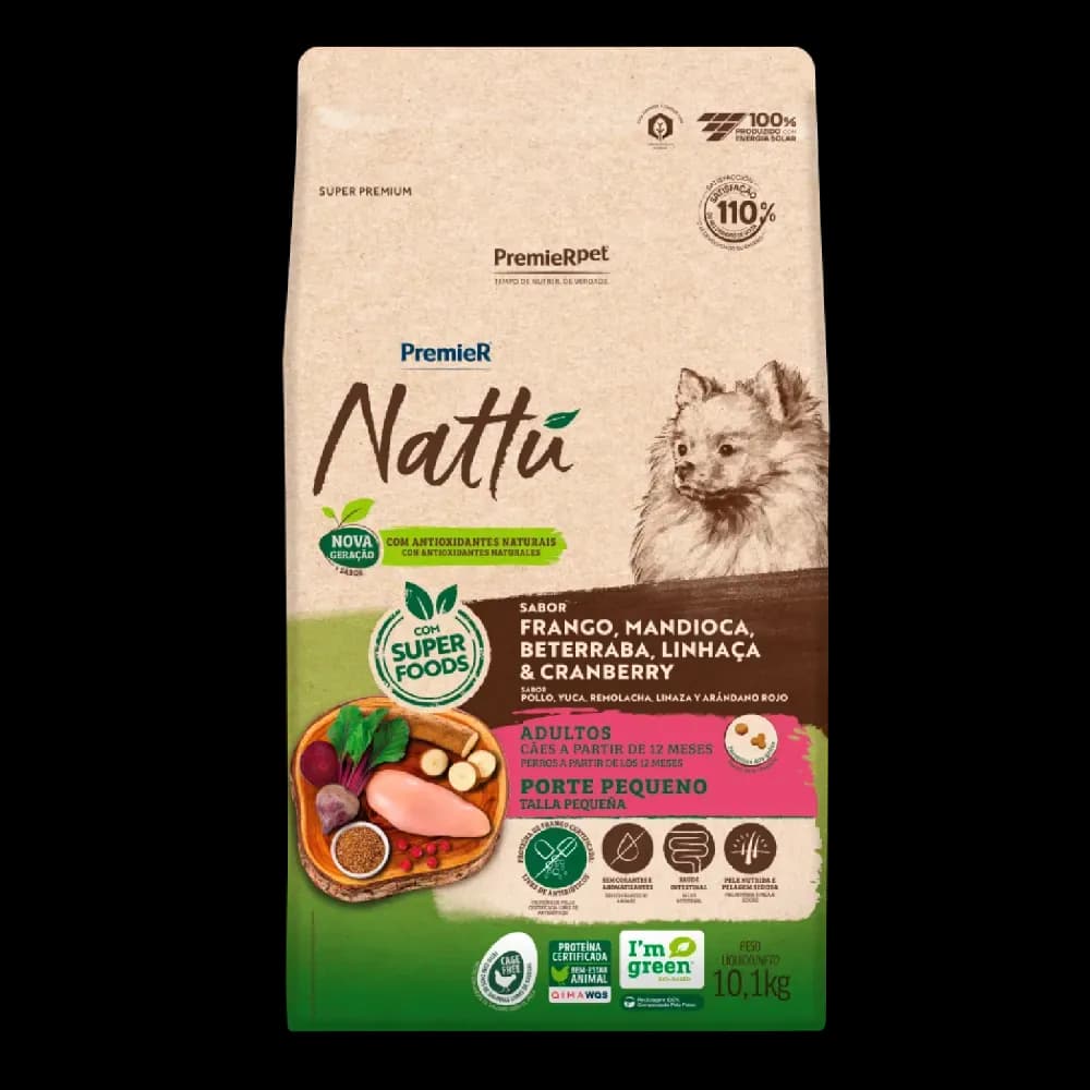 Nattu Cães Adultos Portes Pequeno - Mandioca